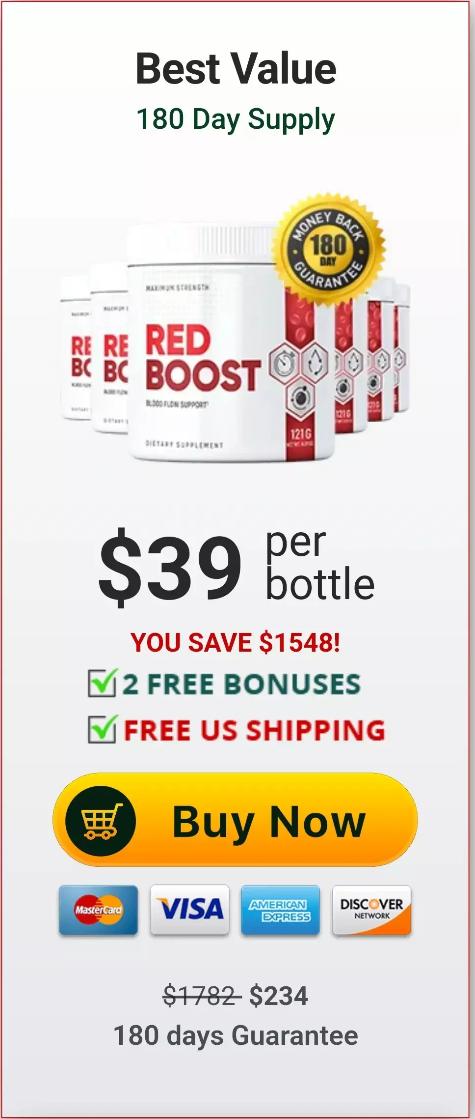 Red Boost™ 6 bottles pricing